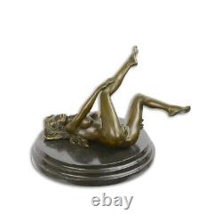 Bronze Marbre Moderne Art Deco Statue Sculpture Nue Erotique Femme EC-13