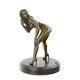 Bronze Marbre Moderne Art Deco Statue Sculpture Nue Erotique Femme Talon Ec-3