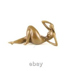 Bronze Moderne Art Deco Statue Sculpture Femme Nue Erotique DSFA-13