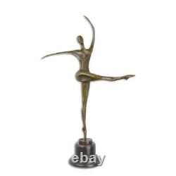 Bronze Moderne Marbre Art Deco Statue Sculpture Femme Danseuse BE-65