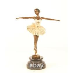 Bronze Moderne Marbre Art Deco Statue Sculpture Femme Danseuse Ballet DSBG-11