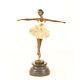 Bronze Moderne Marbre Art Deco Statue Sculpture Femme Danseuse Ballet Dsbg-11