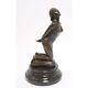 Bronze Moderne Marbre Art Deco Statue Sculpture Femme Nue à Genoux Sl-103
