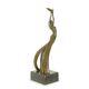 Bronze Moderne Marbre Art Deco Statue Sculpture Femme Tenant Un Pigeon Be-84