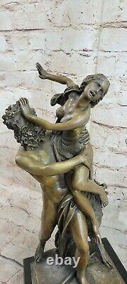 Bronze Original Large Métal Art Sculpture Viol Sabine Femme Statue Vintage Deco