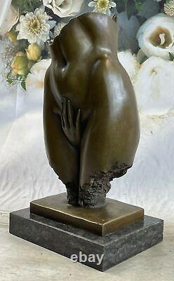 Bronze Sculpture Art Déco Édition Limitée Chair Femme Érotique Torse Et Main Art