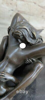 Bronze Sculpture Art Déco Moderne Décor Maison Femme Érotique Lesbienne Amoureux