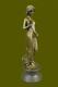 Bronze Sculpture Jeune Femme Gazes Dans Un Fleur Par Moreau Art Nouveau Deco