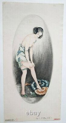 CURIOSA Femme Bas GRAVURE Driani EROTICA Erotique ELEGANTE Art Deco 41x20cm XX°