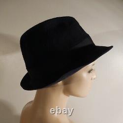 Chapeau bleu noir Borsalino 1857 ALESSANDRIA ITALY femme homme art déco N4669
