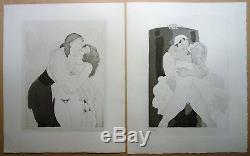 Charles Martin Lot De 15 Gravures Erotique Art Deco, Femme Nu, Couple