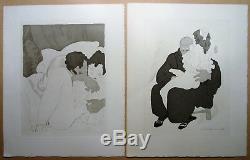 Charles Martin Lot De 15 Gravures Erotique Art Deco, Femme Nu, Couple