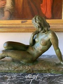 Cipriani Ugo (1887-1960) Femme Allanguie Grand sculpture d'époque Art Déco