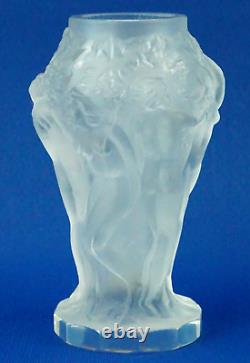 Curt SCHLEVOGT Vase Art GLASS Bas Relief ART DECO femme nue République Tchèque