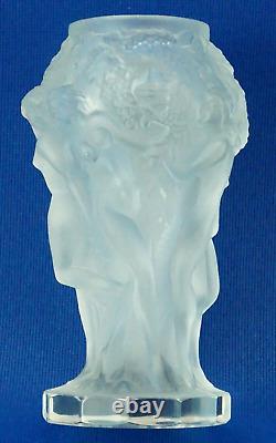 Curt SCHLEVOGT Vase Art GLASS Bas Relief ART DECO femme nue République Tchèque