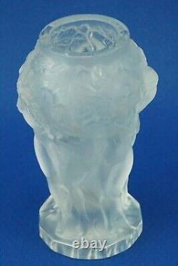 Curt SCHLEVOGT Vase Art GLASS Bas Relief ART DECO femme nue République Tchèque