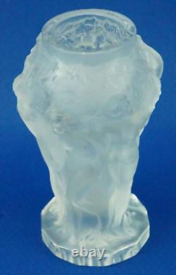 Curt SCHLEVOGT Vase Art GLASS Bas Relief ART DECO femme nue République Tchèque