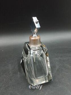 Czech Art Déco Vaporisateur parfum Karl Palda 1930 cristal Bohême taillé émaillé