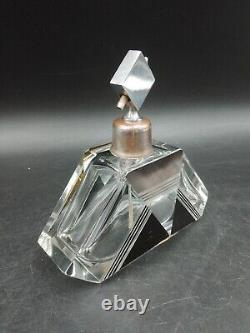 Czech Art Déco Vaporisateur parfum Karl Palda 1930 cristal Bohême taillé émaillé