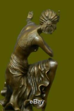 D H Chiparus Art Déco Bronze Sculpture Femme En Robe Figurine Chaud Fonte Deal