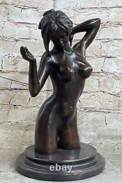 De Collection Art Déco Sculpture Nu Femme Femelle Corps Bronze Statue Figurine