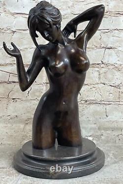 De Collection Art Déco Sculpture Nu Femme Femelle Corps Bronze Statue Figurine