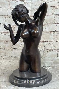 De Collection Art Déco Sculpture Nu Femme Femelle Corps Bronze Statue Figurine