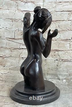 De Collection Art Déco Sculpture Nu Femme Femelle Corps Bronze Statue Figurine