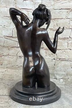 De Collection Art Déco Sculpture Nu Femme Femelle Corps Bronze Statue Figurine