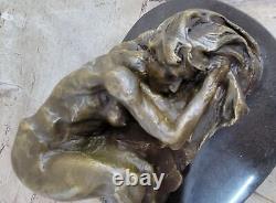 De Collection Art Déco Sculpture Nu Femme Femelle Corps Bronze Statue Figurine