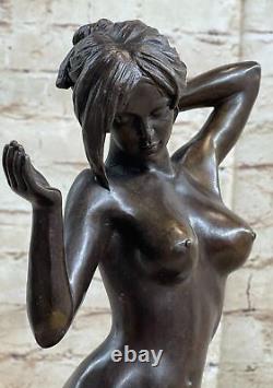 De Collection Art Déco Sculpture Nu Femme Femelle Corps Bronze Statue Figurine