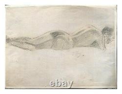 Dessin Ancien Original signé Jean PUY (1876-1960) Femme, Nue, Allongé
