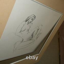 Dessin à l' encre années 30 Femme nue au fauteuil signé Nicolas. Daté 1937