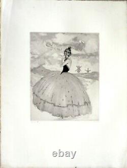 Edouard CHIMOT Femme à la cr grande Lithographie par Mourlot vers 1925/30
