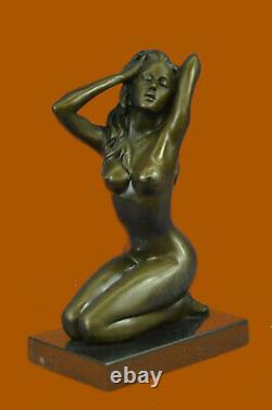Érotique Chair Femelle Femme Bronze Sculpture Nue Figurine Érotique Art Déco