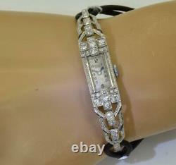 Étonnant Ancien Art-Deco Platinum&diamonds Bella, Geneve Femmes Bracelet c1920