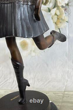 Fait à la Main Femme Danseuse Chiparus Bronze Marbre Sculpture Deco Figurine Art