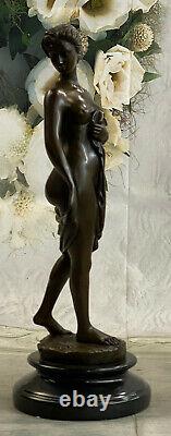 Femelle Bronze Chair Figurine Statue Nue Classique Femme Art Déco Sculpture