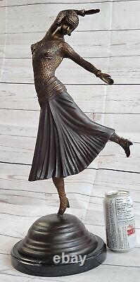 Femme Danseuse Bronze Statue Par Chiparus Sculpture Grand Figurine Art Deco