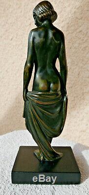 Femme nue Bronze ART DECO 1930 signé LUC 22,5 cm sculpture chiparus le verrier