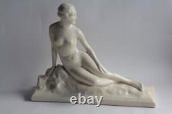 Femme nue céramique craquelée Art déco (63320)