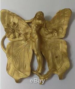 Femme papillon charles korschann /louchet, bronze doré