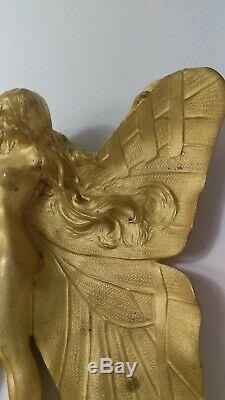 Femme papillon charles korschann /louchet, bronze doré