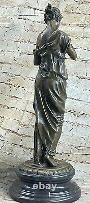 Fonte Art Déco Sexy Femme Et Oiseau Musée Qualité Bronze Sculpture Figurine Art