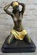 Fonte Bronze Art Déco Captive Sexy Femme Statue Sculpture Preiss Figurine Chair