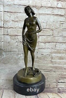 Français Art Déco Bronze Chair Femme Par Miguel Lopez Connu Comme Milo Statue