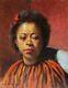 G. Moroge Tableau Portrait Femme Noire Africaine Créole Voyage Art Déco Afrique