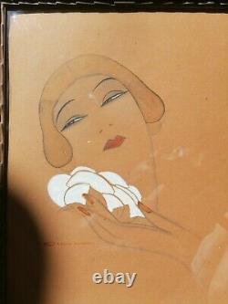 GOUACHE PORTRAIT FEMME ART DECO (KIKI DE MONTPARNASSE) Eric GILL (1882-1940)