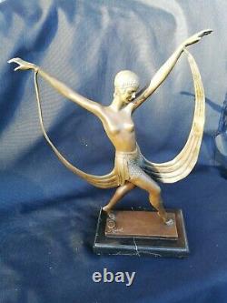 Grand Bronze Ancien Fayral/1930/Pierre Le Faguays/femme bronze/Bronze art deco