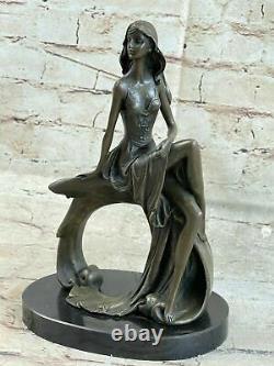 Grand Érotique Bronze Femme Sculpture Figurine Sexy Nue Nu Art Déco Deal
